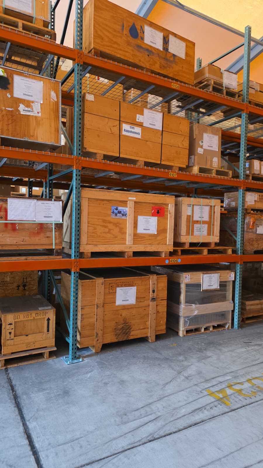 Pallet Rack in Use, Crates